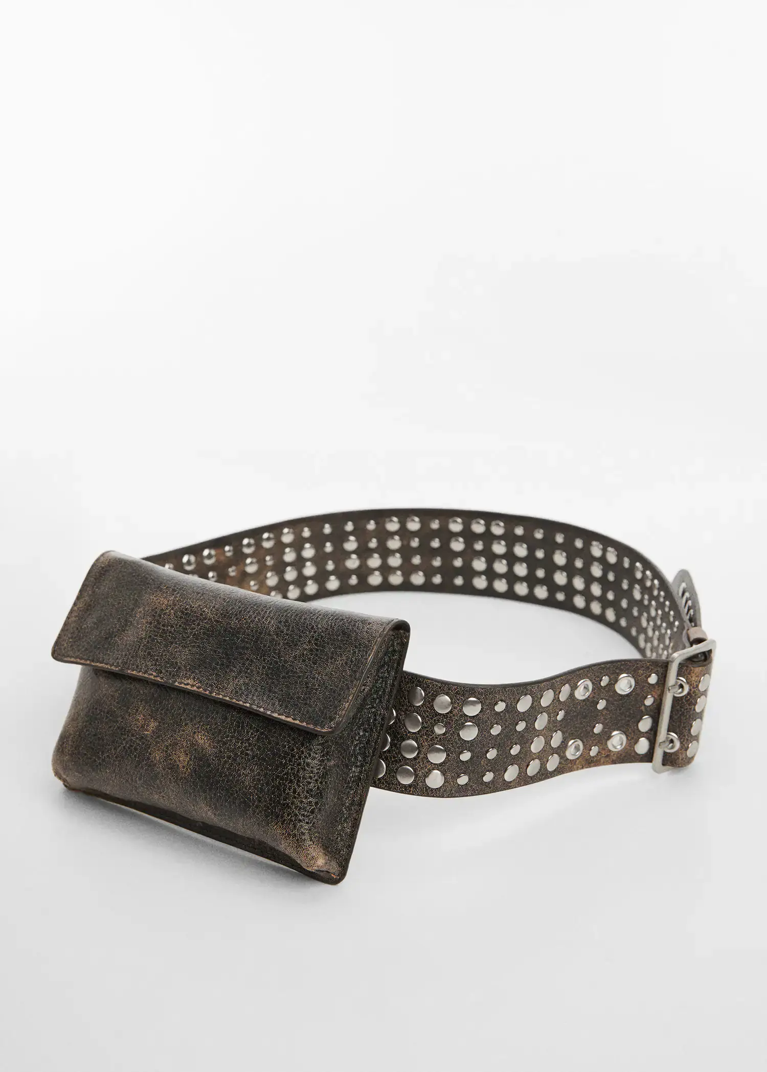 Mango Studded leather money belt. 1