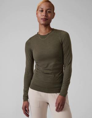 Athleta Foresthill Ascent Seamless Top green