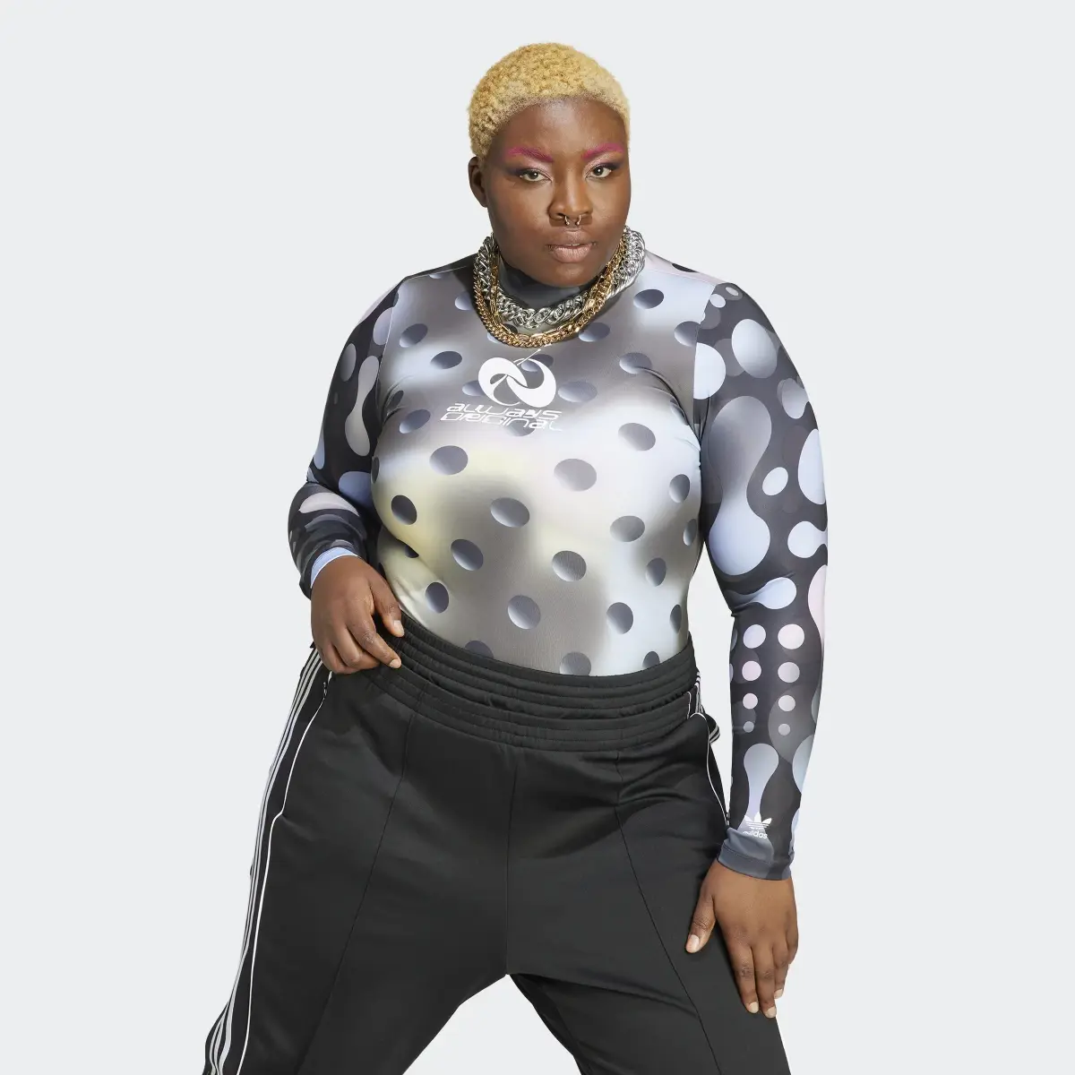 Adidas Allover Print Bodysuit (Plus Size). 2