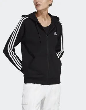 Adidas Essentials 3-Stripes French Terry Regular Full-Zip Kapüşonlu Üst