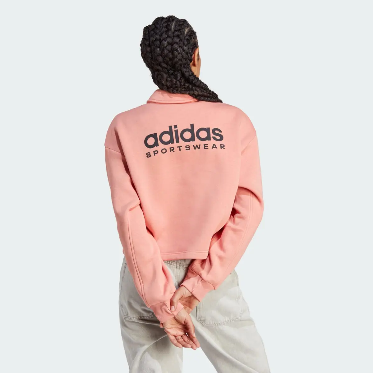 Adidas All SZN Fleece Graphic Polo Sweatshirt. 3