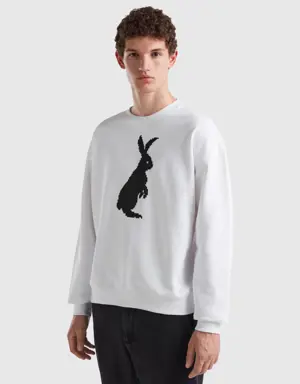 sweatshirt with bunny print