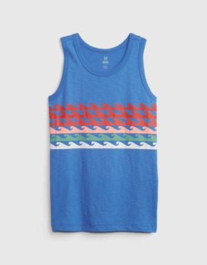 Gap Kids 100% Organic Cotton Pocket Tank blue