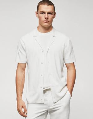 Regular-fit shirt with bowling neck