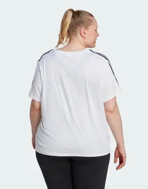 Adidas AEROREADY Train Essentials 3-Stripes T-Shirt (Plus Size). 3 Adidas AEROREADY Train Essentials 3-Stripes T-Shirt (Plus Size). 3