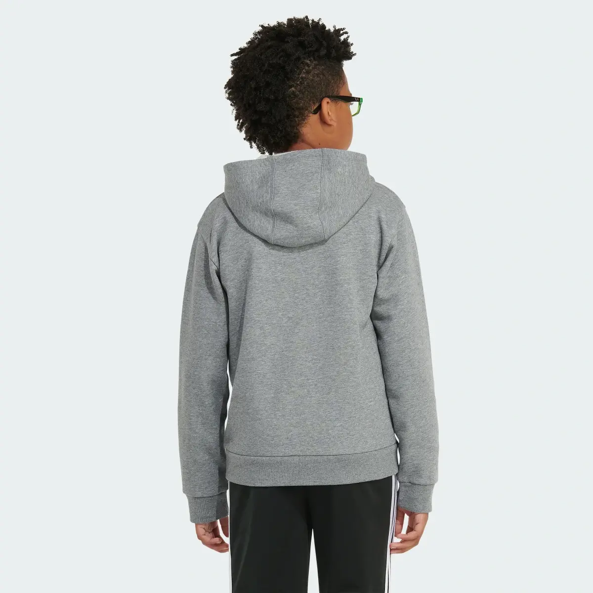 Adidas Long Sleeve Essential Heather Fleece Hoodie. 2