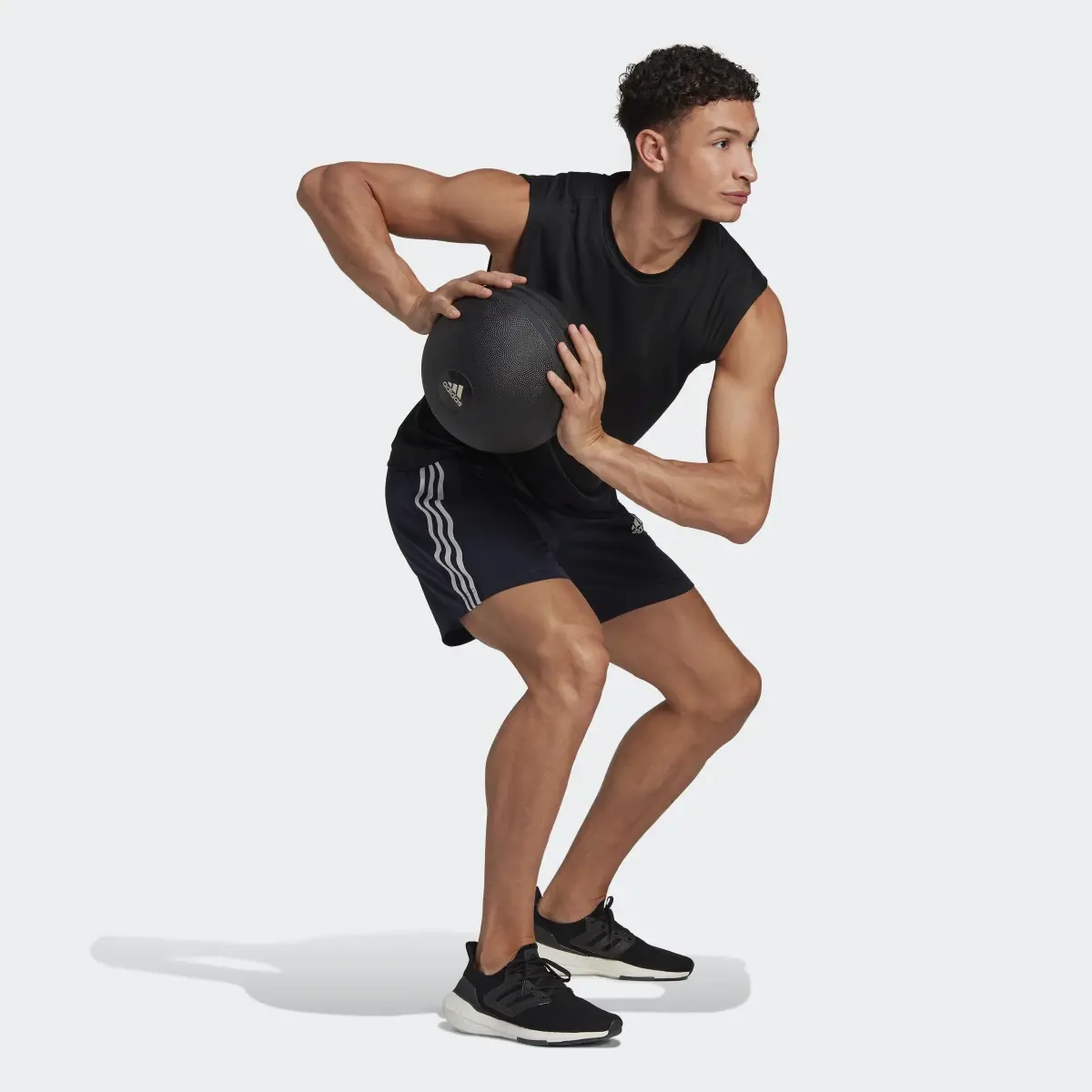 Adidas Primeblue Designed to Move Sport 3-Stripes Shorts. 3