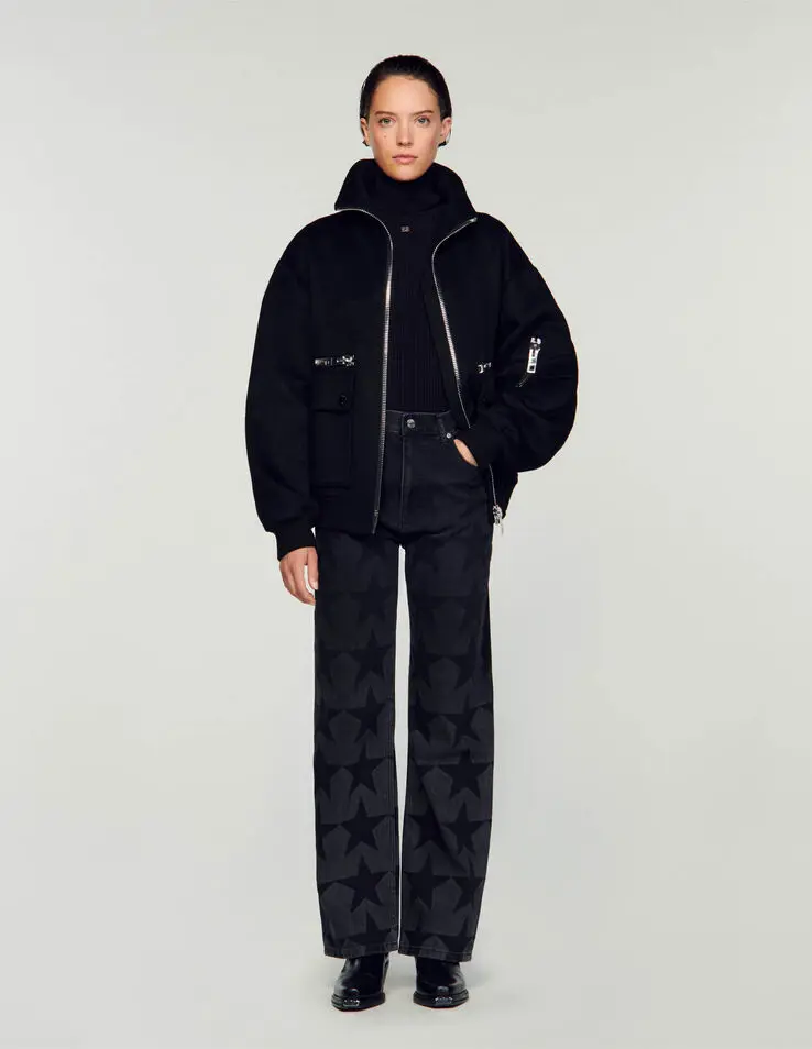 Sandro Zip-up bomber jacket. 1 Sandro Zip-up bomber jacket. 1
