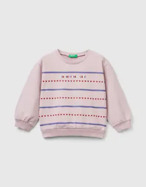 sweatshirt with print and embroidery