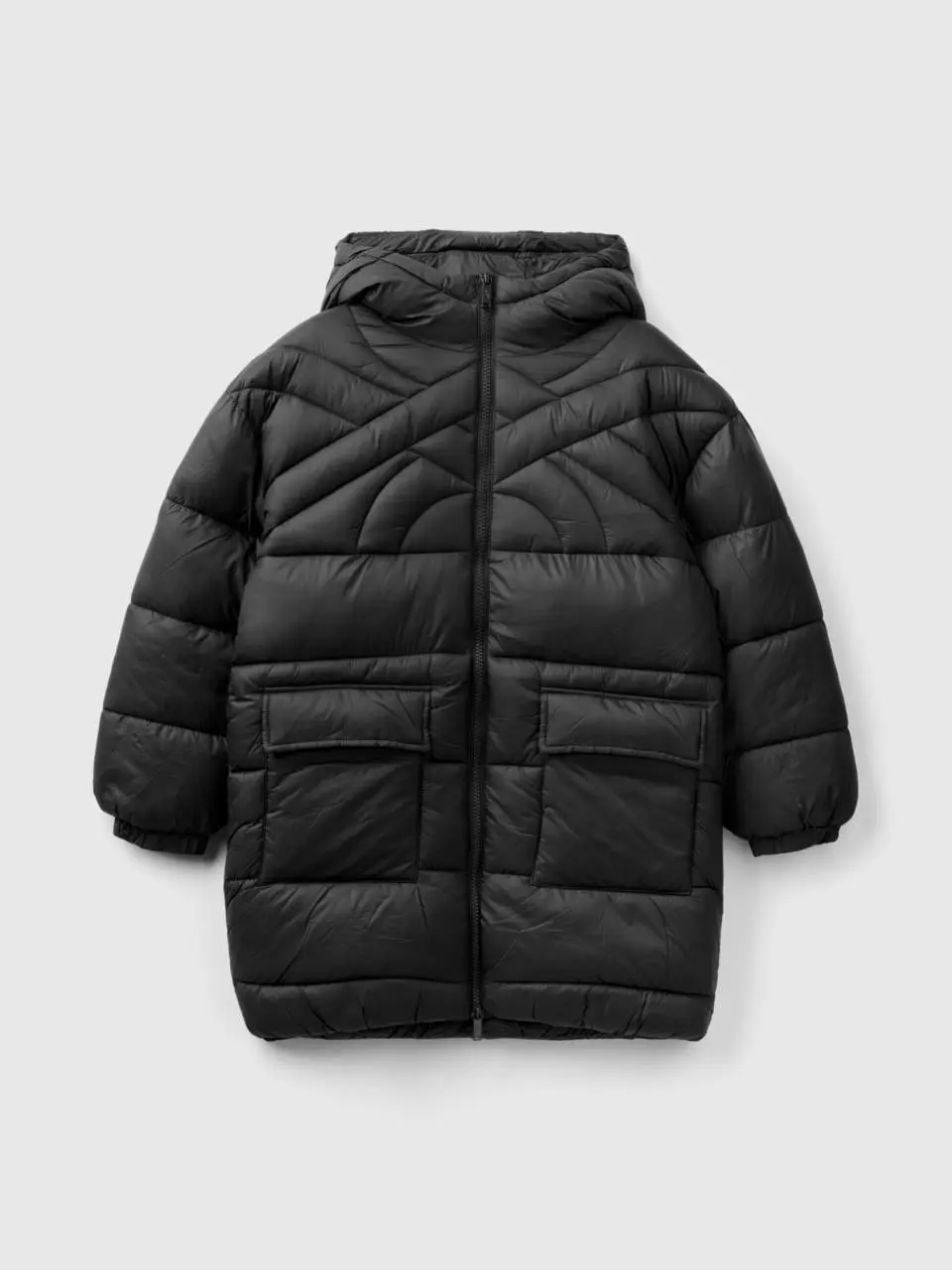 Benetton long padded jacket with recycled wadding. 1