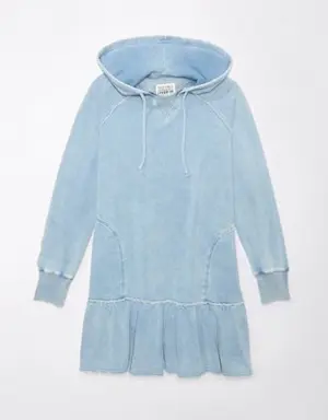 Fleece Hoodie Ruffle Mini Dress