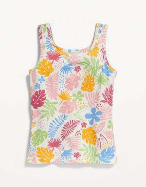 Old Navy Printed Fitted Tank Top for Girls blue