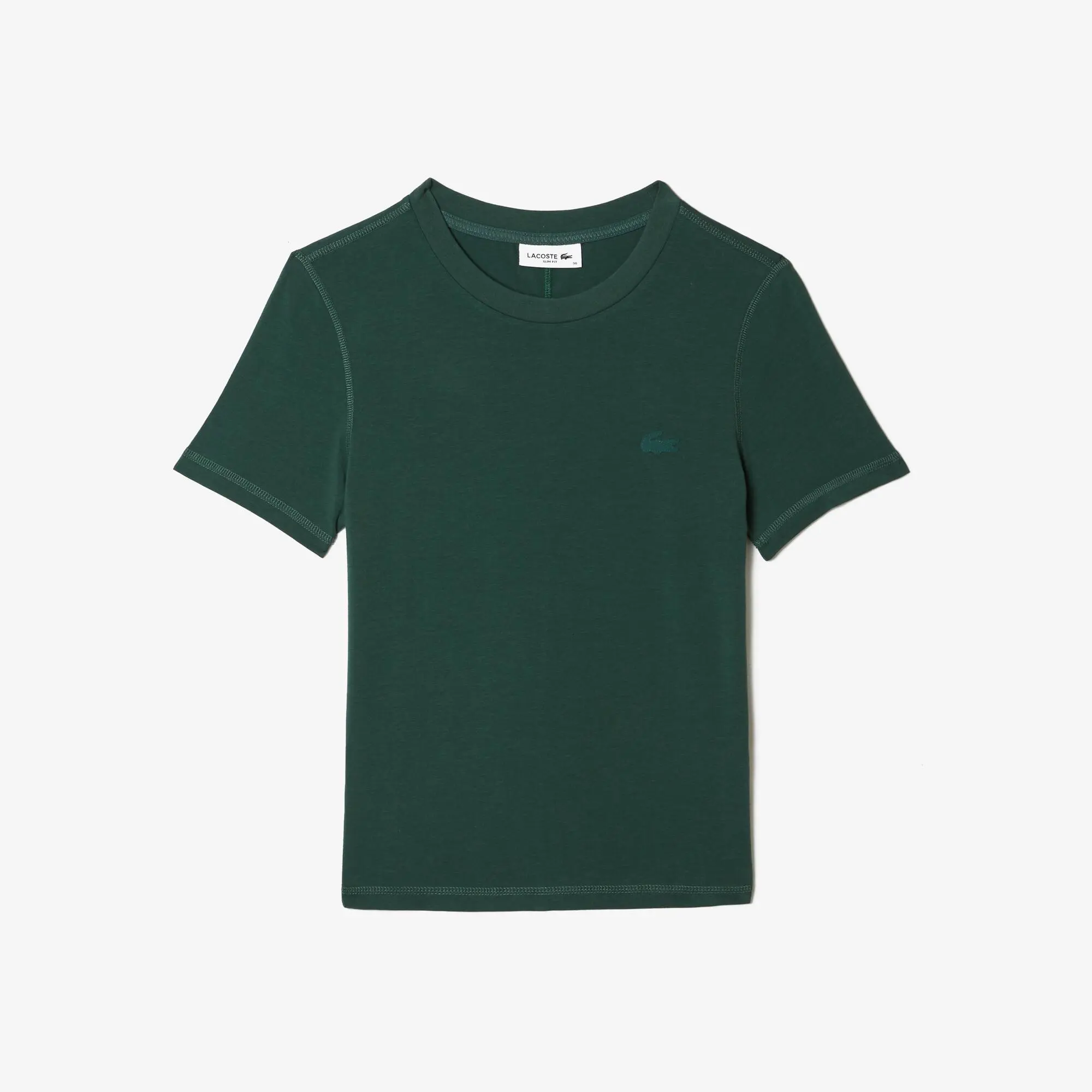 Lacoste Women’s Slim Fit Crew Neck Cotton Blend T-shirt. 2