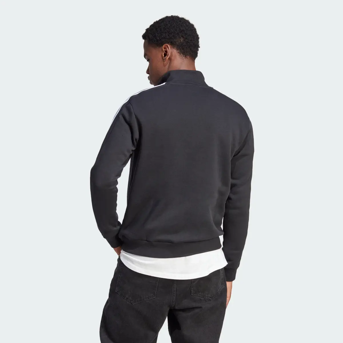 Adidas Sweat-shirt molleton zip 1/4 3 bandes Essentials. 3