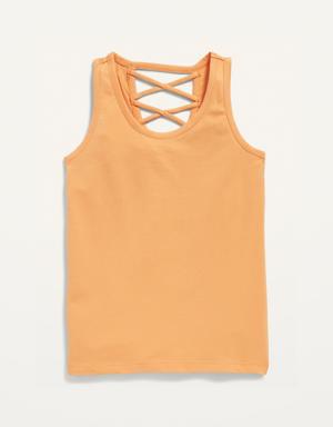 Fitted Strappy Tank Top for Girls orange