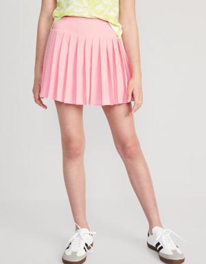 High-Waisted Pleated Performance Skort for Girls pink