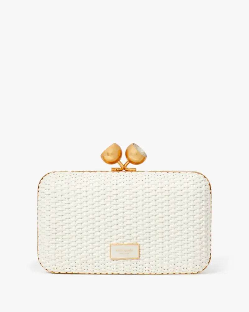 Kate Spade Kisslock Woven Small Clutch. 1