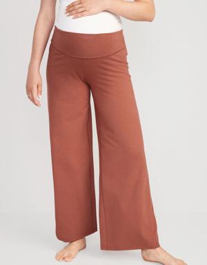 Old Navy Maternity Rollover-Waist PowerChill Wide-Leg Pants brown