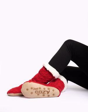 Red - Cozy Slipper Socks