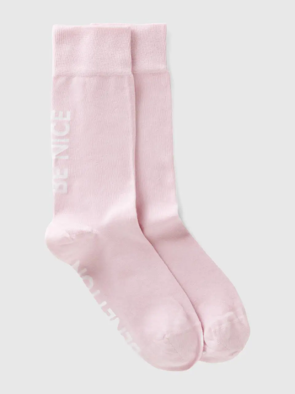 Benetton light pink "be nice" socks. 1