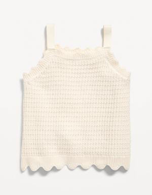 Fitted Cropped Sweater Tank Top for Girls white