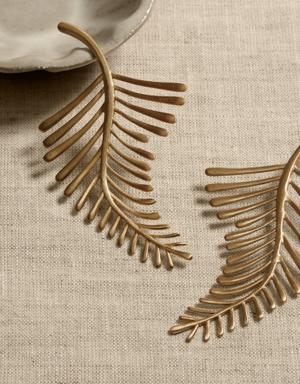 Feathery Leaf Earrings &#124 Aureus + Argent gold