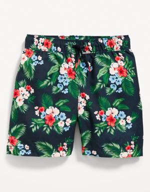 Matching Printed Swim Trunks for Toddler Boys red