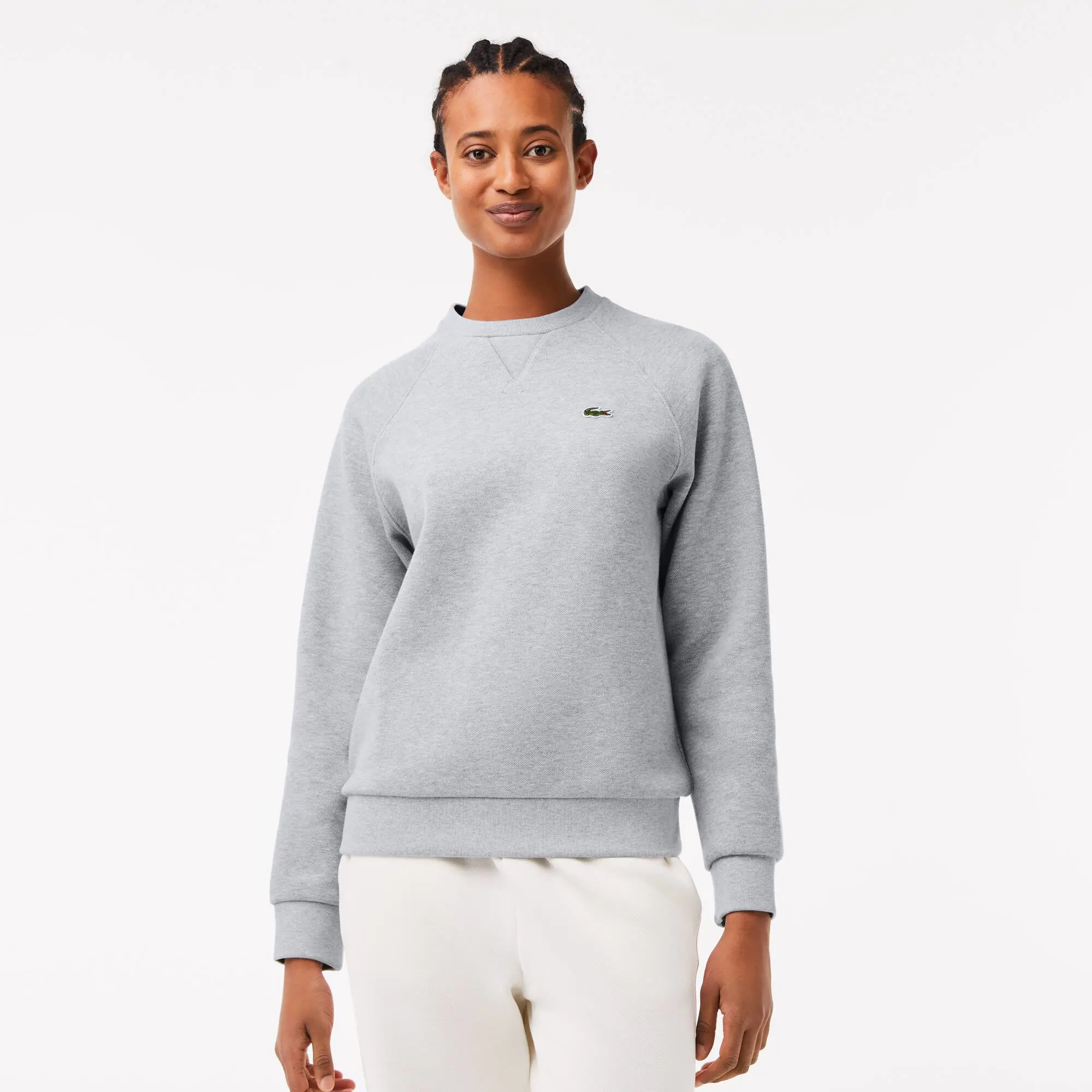 Lacoste Women’s Crew Neck Double-sided Piqué Jogger Sweatshirt. 1