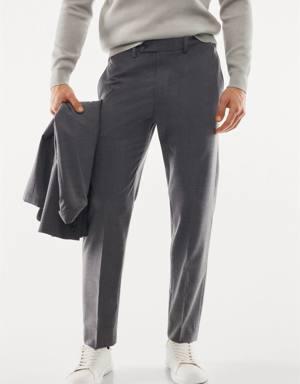 Spodnie garniturowe slim fit z oddychającej tkaniny 
