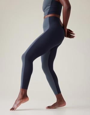 Athleta Transcend Colorblock 7/8 Tight blue