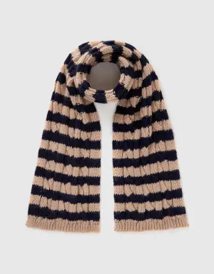 striped scarf in alpaca and wool blend