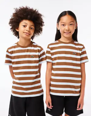 Lacoste Kids’ Lacoste Stripe Print Cotton Jersey T-shirt