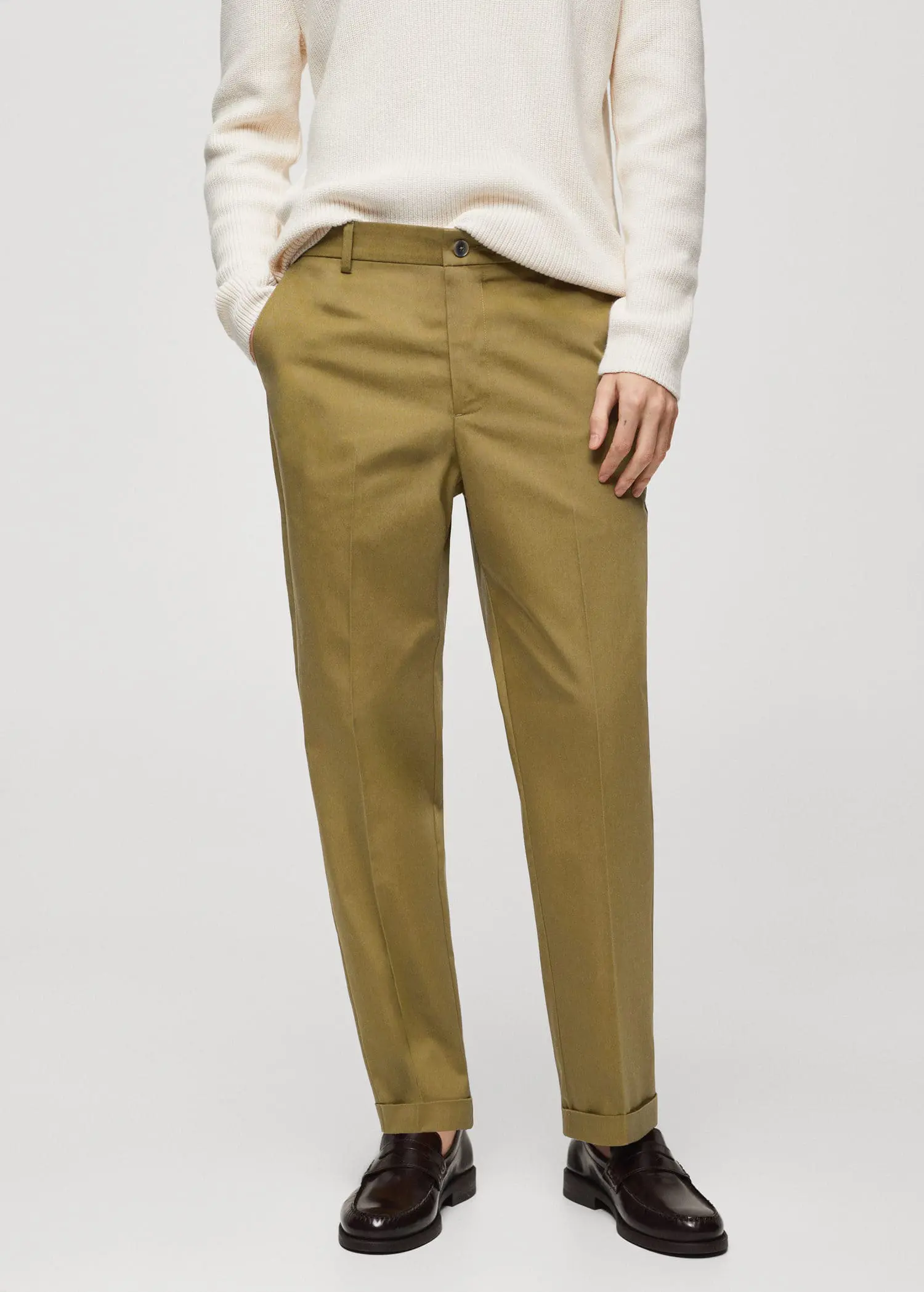 Mango Pantalon coton straight-fit revers. 2
