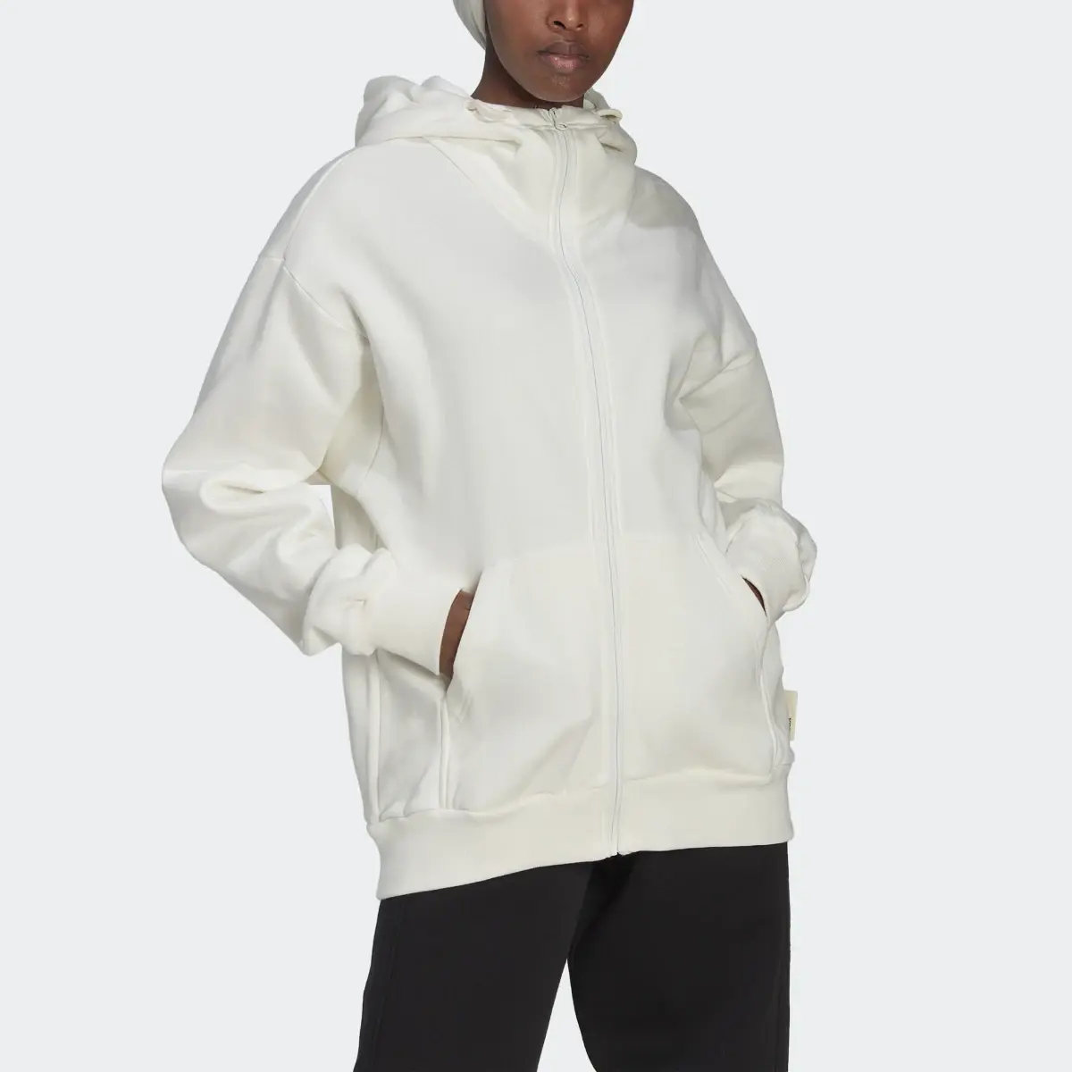 Adidas Studio Lounge Fleece Kapuzenjacke. 1