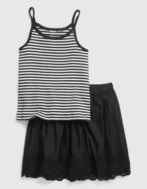 Kids Cami and Skirt Outfit Set black