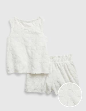 Toddler Towel Terry Outfit Set white