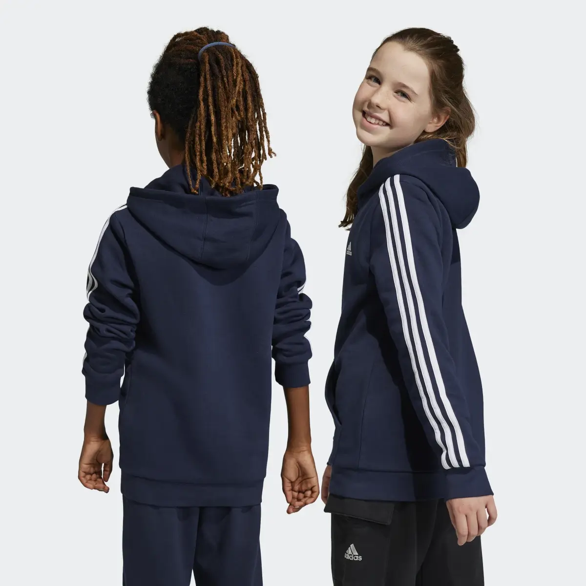 Adidas Essentials 3-Stripes Fleece Full-Zip Hoodie. 2