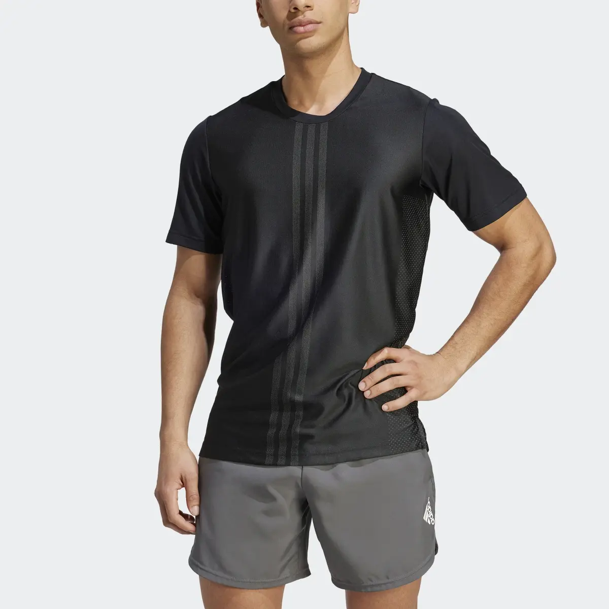Adidas HIIT Workout 3-Stripes T-Shirt. 1