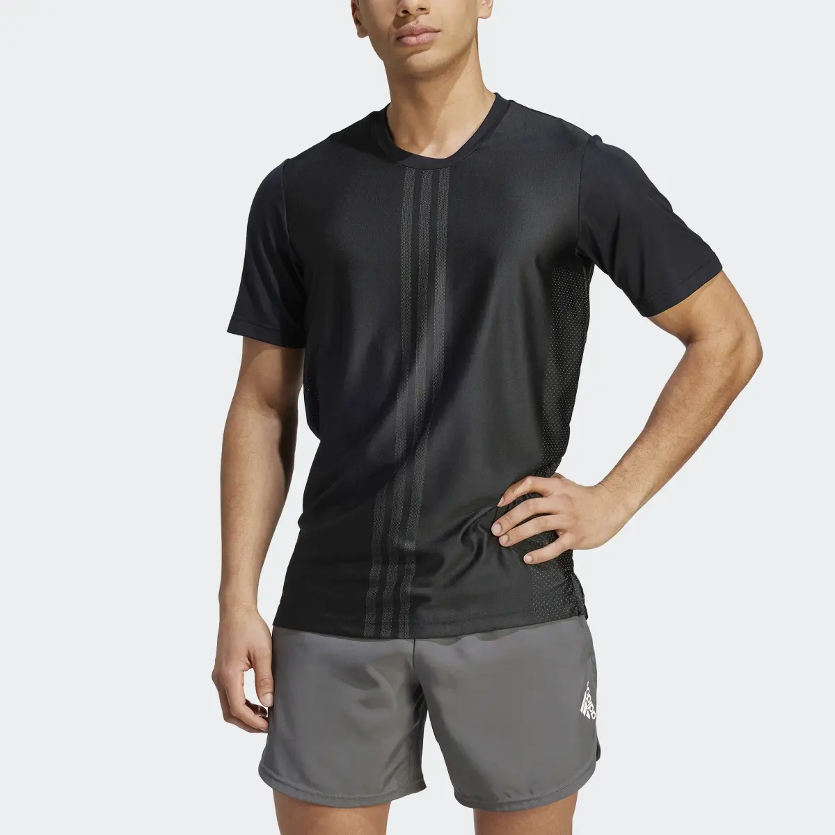 Adidas HIIT Workout 3-Stripes Tee. 1