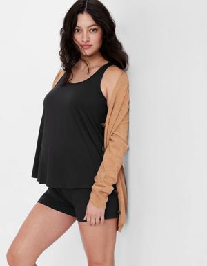 Maternity Modal Cooling PJ Tank Top black