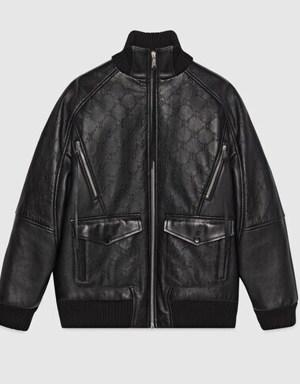 GG leather jacket