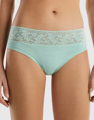 underwear with lace in super stretch organic cotton