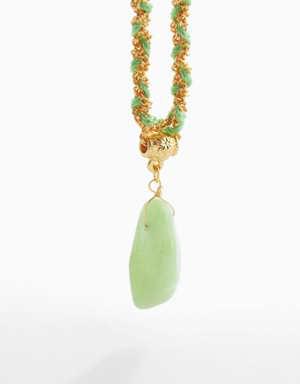 Semi-precious stone combination necklace