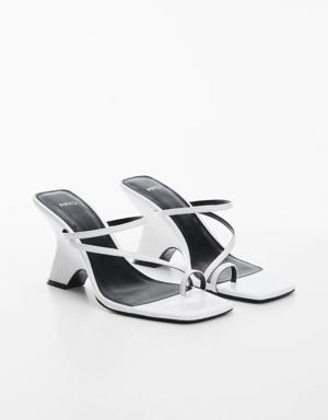 Asymmetrical heeled sandals