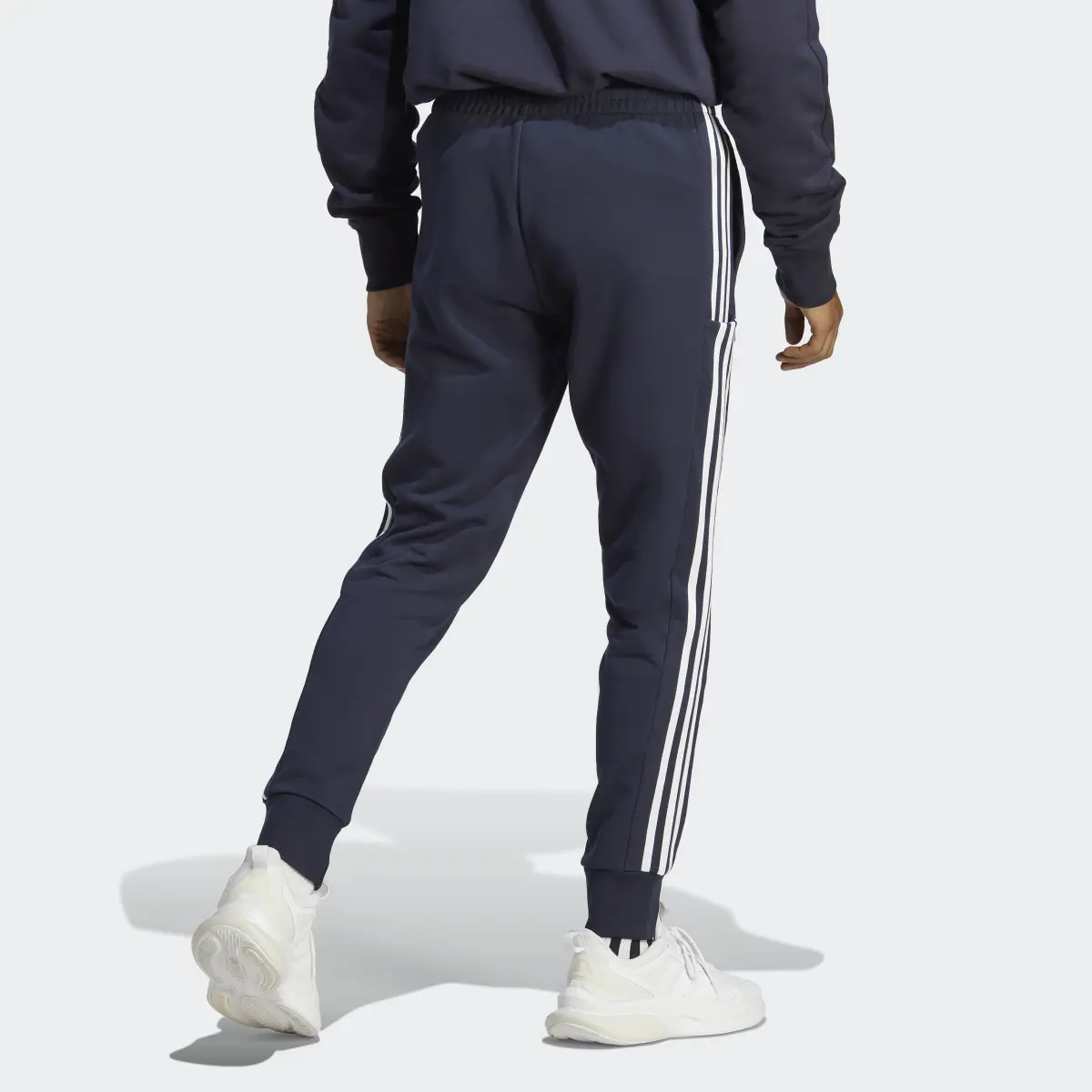 Adidas Essentials French Terry Tapered Cuff 3-Stripes Pants. 2