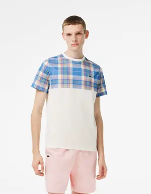 Lacoste T-shirt com estampado de xadrez Lacoste Tennis Regular Fit para homem