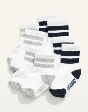 Unisex Crew Socks 4-Pack for Toddler & Baby white