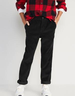 Tapered Corduroy Pants for Boys black