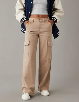 AE Dreamy Drape Stretch Super High-Waisted Cargo Baggy Wide-Leg Pant