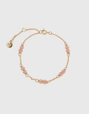 bracelet with pink logos